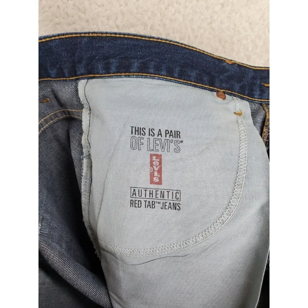 Vtg Y2K Levis 505 Blue Jeans Men 34x32 (32x33) Regular Straight Dark Wash 08/99 - Picture 11 of 13